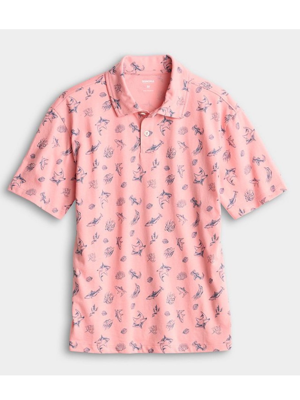 Sonoma Goods for Life Boys Shark Print Relaxed Polo Short Sleeve Shirt